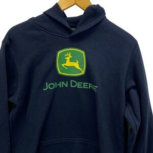 John Deere Kids Hoodie Sweatshirt Black XXL 18 Long Sleeve Hooded Pullover EUC